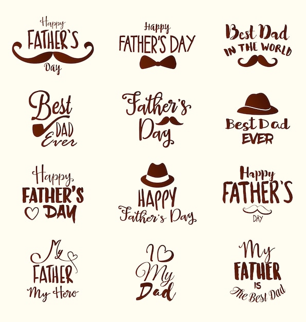Free vector father's day designs collection