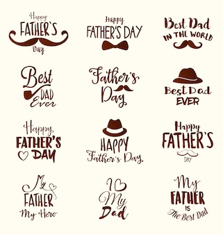 Father's day designs collection Free Vector
