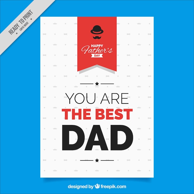 Бесплатное векторное изображение День открытки отца с красными деталями