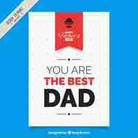 Free vector father's day greeting card with red details
