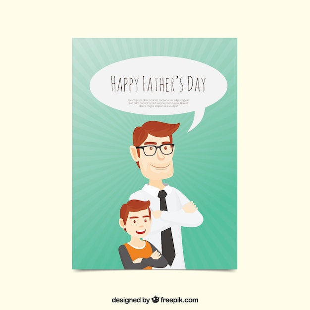 Free vector father's day greeting card