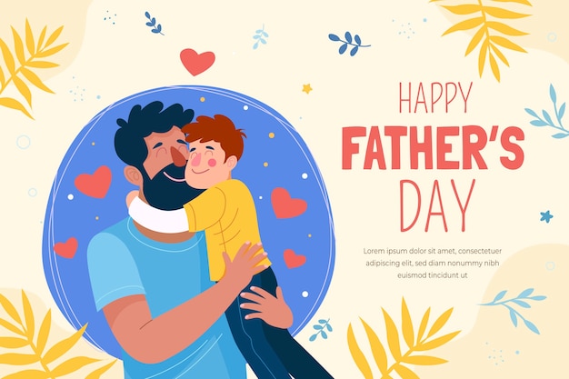 Vettore gratuito fondo disegnato a mano di festa del papà