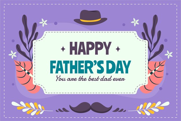 Father's day hand drawn flat background