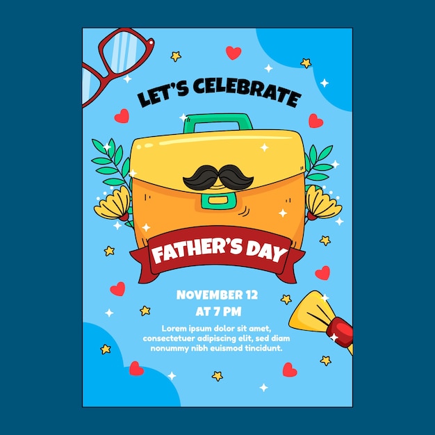 Father's day hand drawn flyer or poster