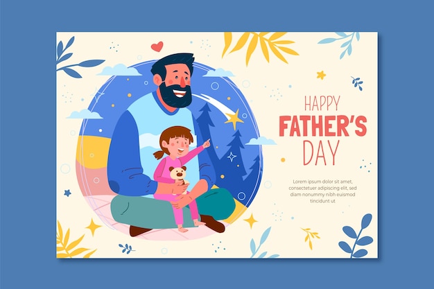 Free vector father's day hand drawn greeting card