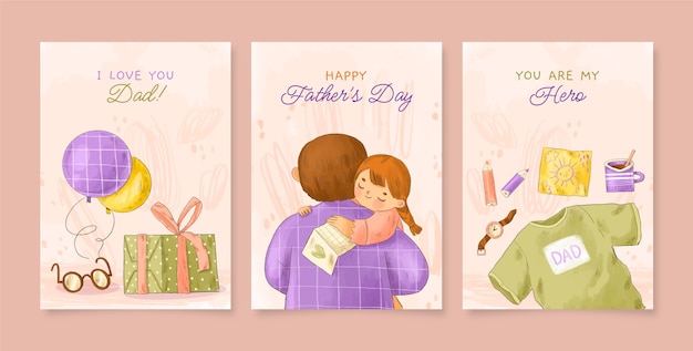 Father's day hand drawn greeting card