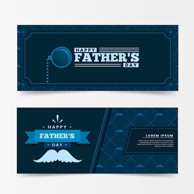 Free vector father's day horizontal banners collection