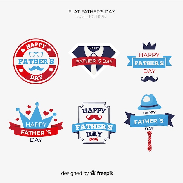 Free vector father's day label collection