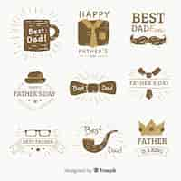 Free vector father's day label collection