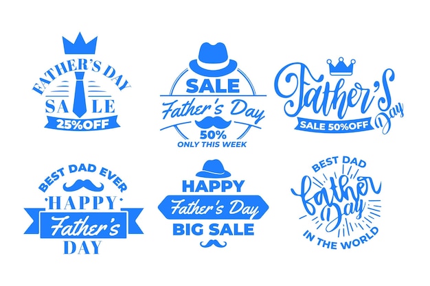 Free vector father's day label set