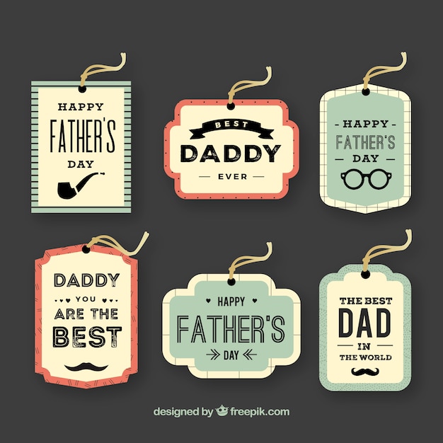 Father's day labels collection in vintage style