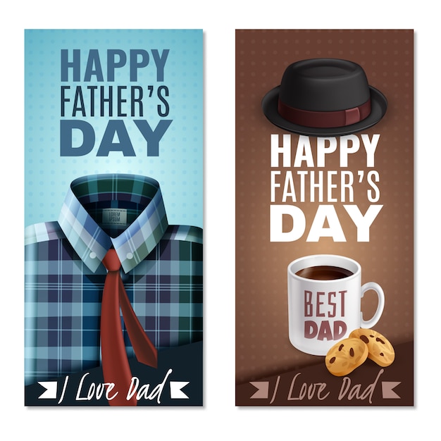 Father's day realistic vertical banners