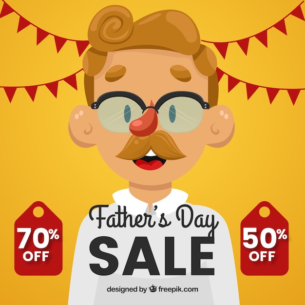 Father's day sale background with dad