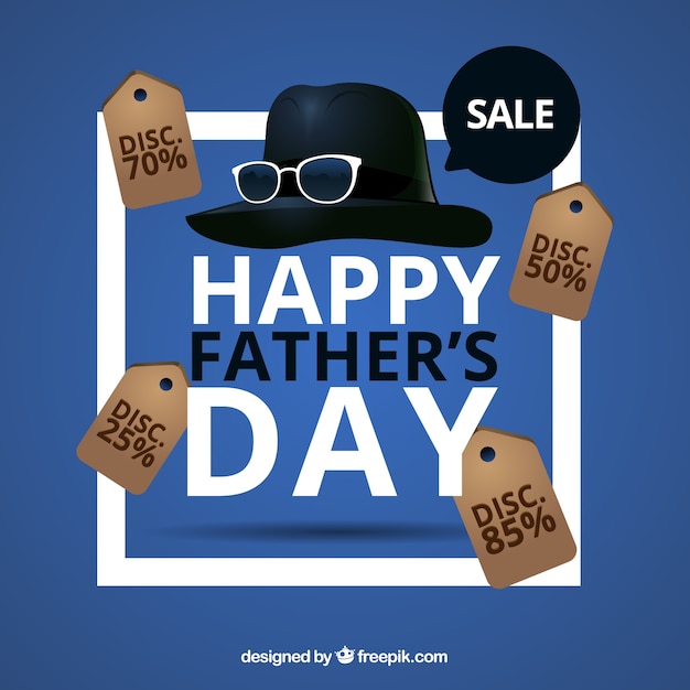Free vector father's day sale background with labels in realistic style