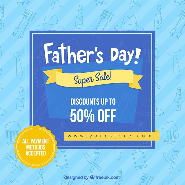 Free vector father's day sale template with clothes elements