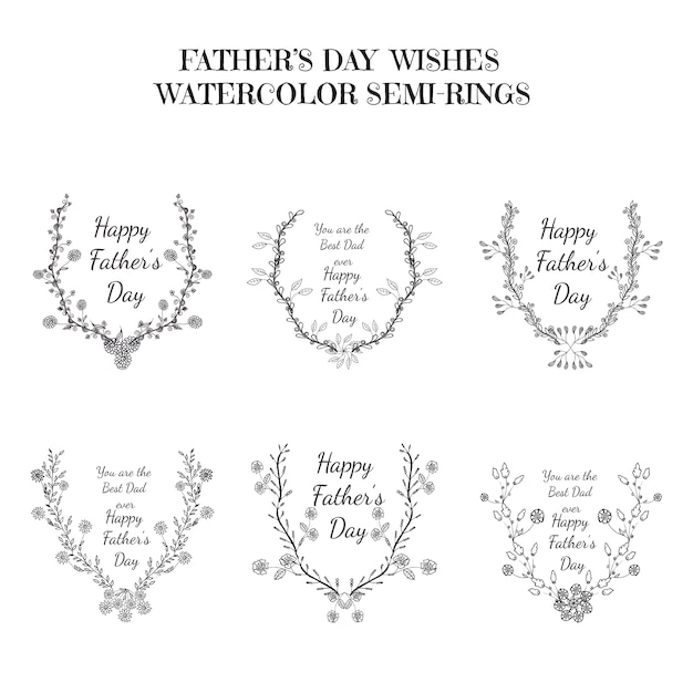 Free vector father's day wishes rings