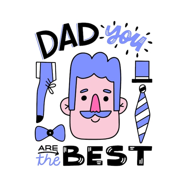 Free vector father's day with man and tie