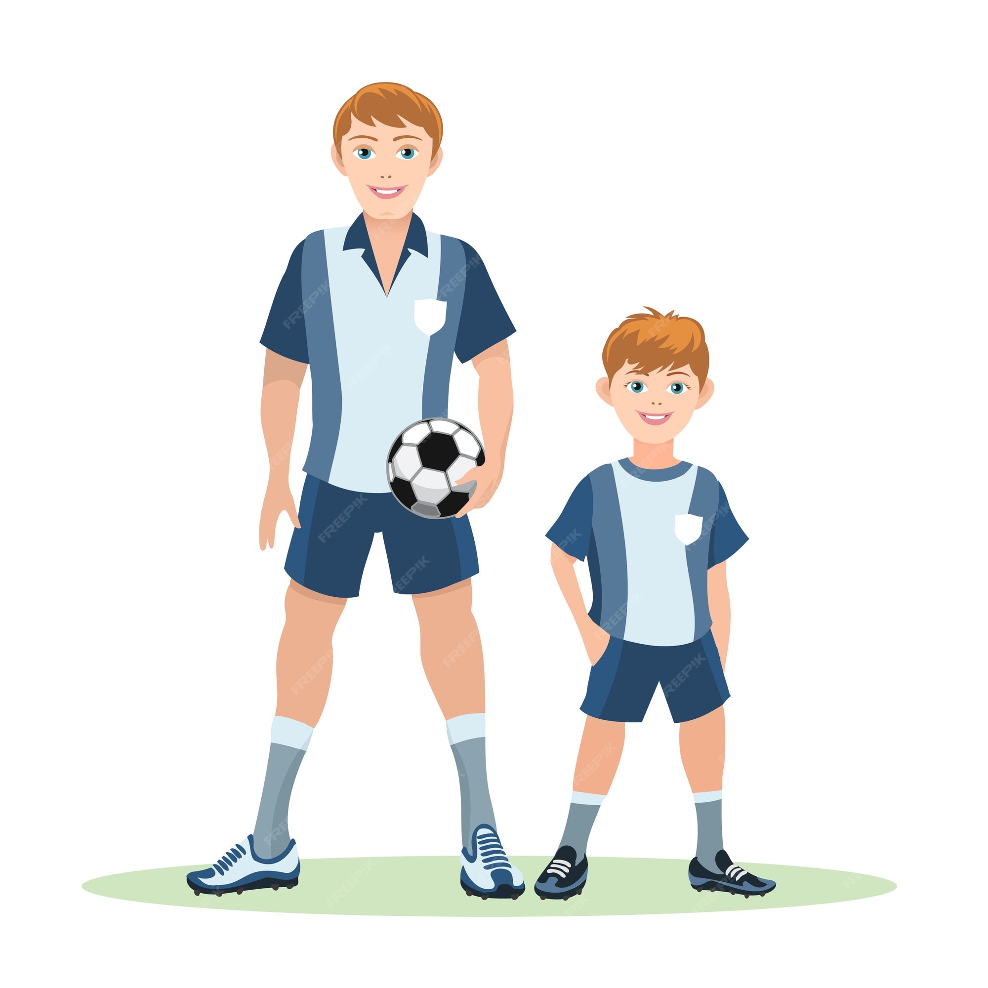 Папа играет в футбол. Тренер и мальчик по футболу для детей. Тренер и футболист иллюстрация. Игрок и тренер футбол рисунок. Дети футбол иллюстрация.