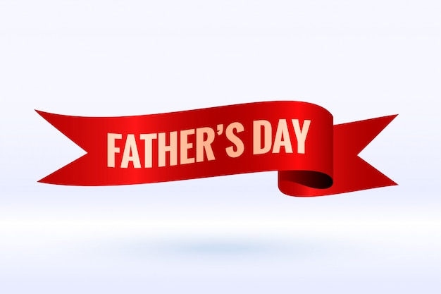 Fathers day background in 3d ribbon style design
