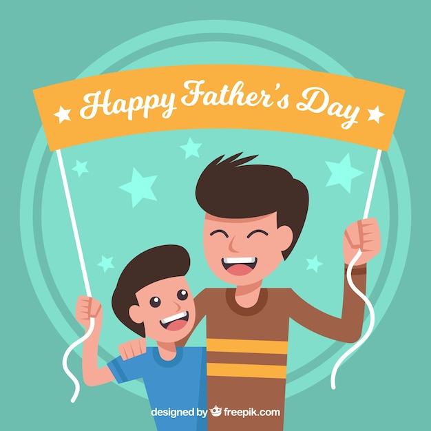 Free vector fathers day background with banner