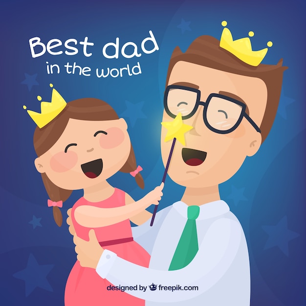 Free vector fathers day background with daughter