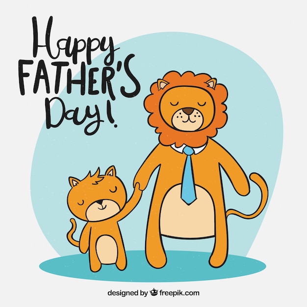 Free vector fathers day background with lions