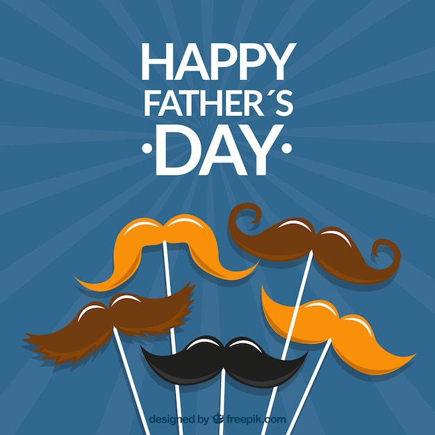 Free vector fathers day background with mustaches