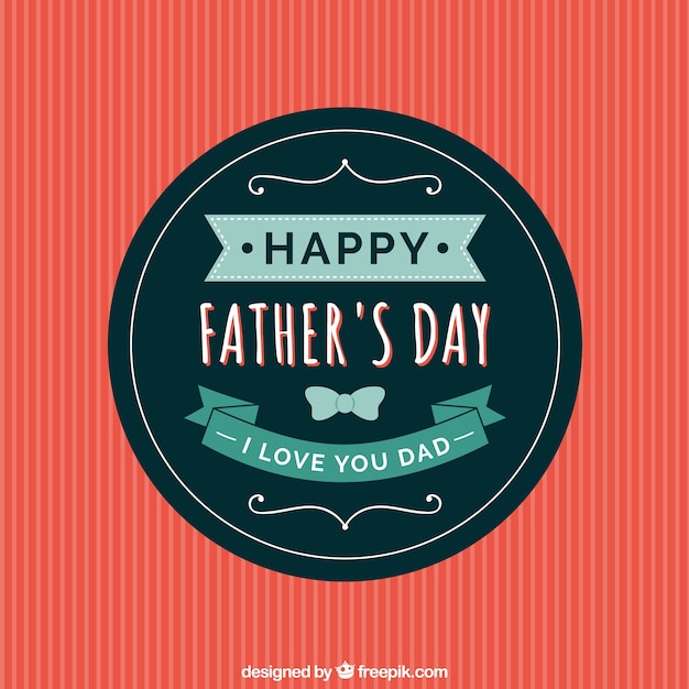 Free vector fathers day badge in retro style