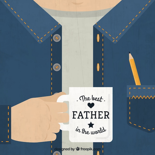 Free vector fathers day card with a mug