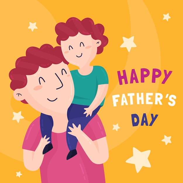 Fathers day illustrated theme