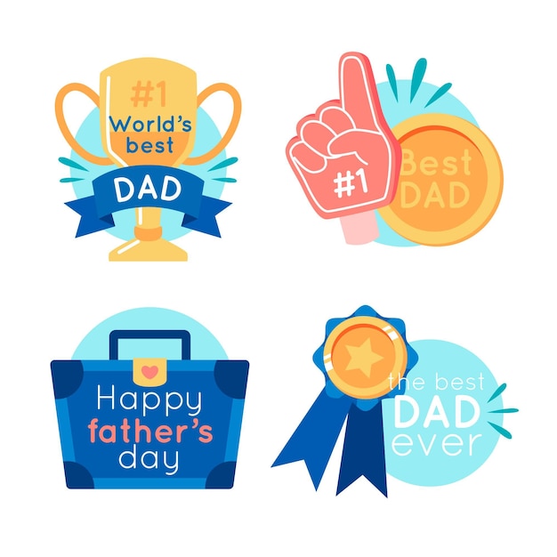 Free vector fathers day label collection