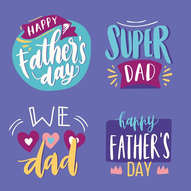 Free vector fathers day label collection