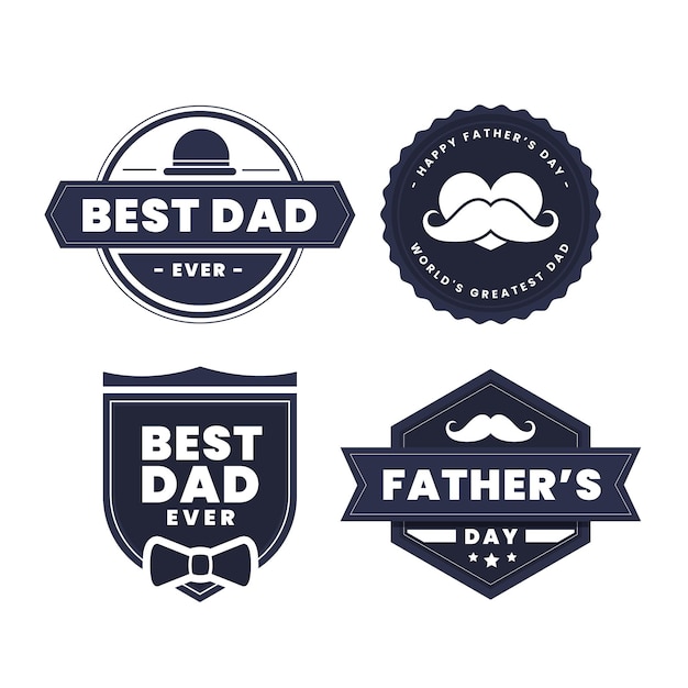 Free vector fathers day labels pack