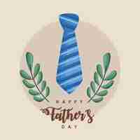 Free vector fathers day lettering card with necktie