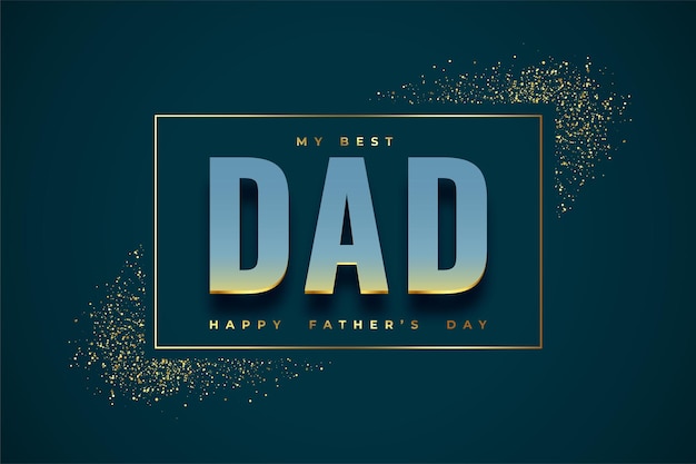 День отца красивая золотая открытка