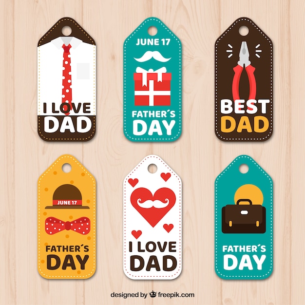 Free vector fathers day tag collection