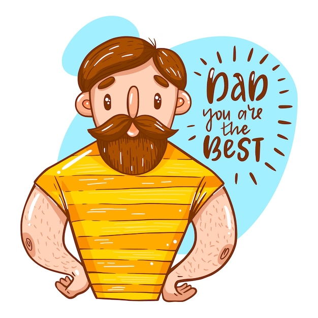 Free vector fathers day with man with beard