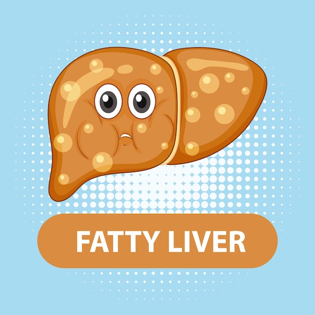 Free vector fatty liver cartoon character