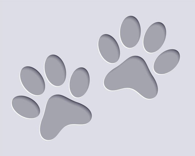 Stampa cane Paw, cucciolo piede in stile cartoon silhouette isolato su  sfondo bianco. Impronta animale domestico, carino forma stampa zampa,  traccia animale o cane piede traccia, gatto. Illustrazione vettoriale  Immagine e Vettoriale 