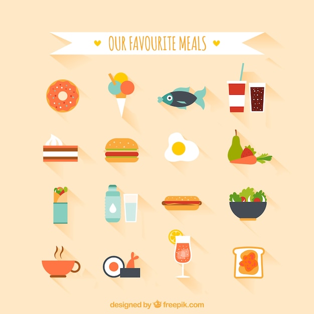 Free vector favourite meals