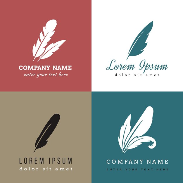 Feather logo templates.