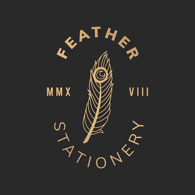 Free vector feather stationery illustration