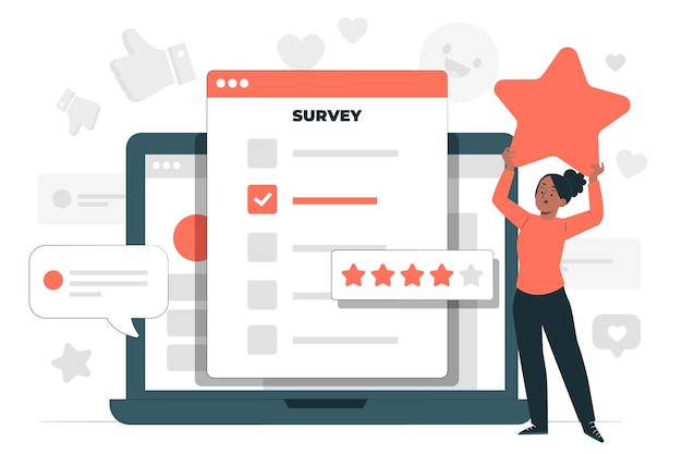 Free vector feedback survey concept illustration