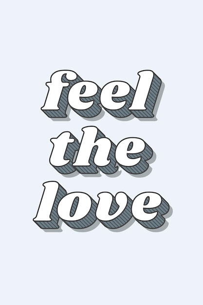 Vettore gratuito senti l'amore funky grassetto font illustrazione vettoriale