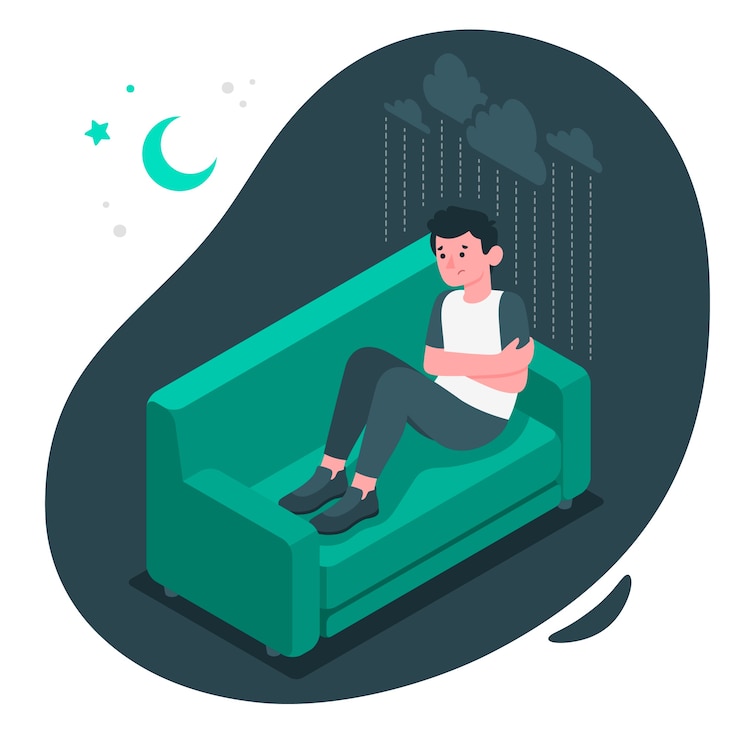 Free Vector feeling blue concept illustration