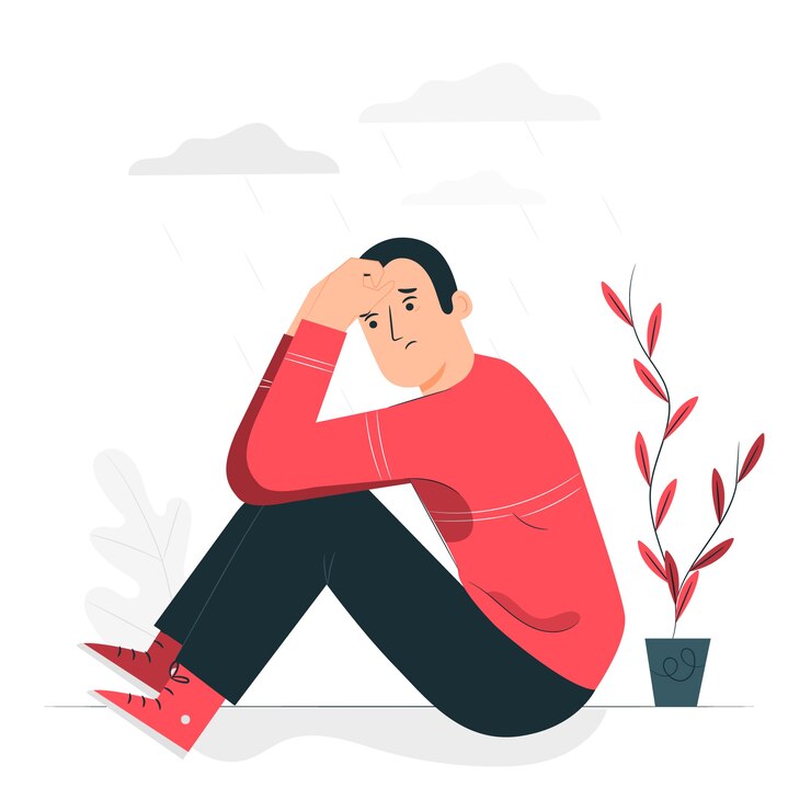 Free Vector feeling blue concept illustration