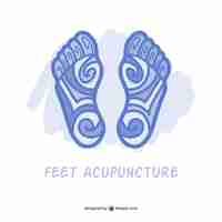 Free vector feet acupuncture vector