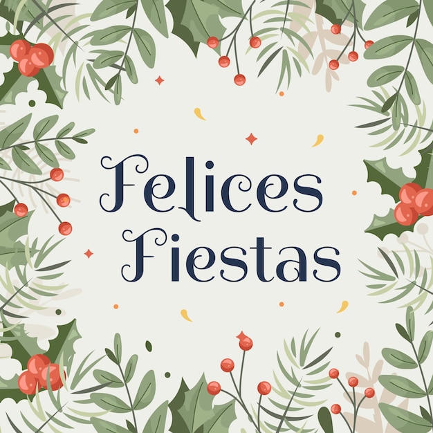 Felices fiestas background with tree branches