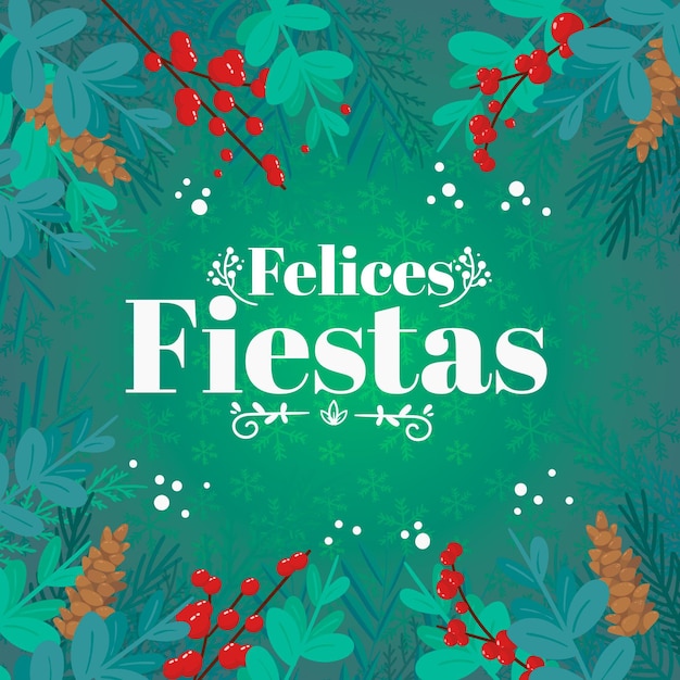 Free vector felices fiestas lettering