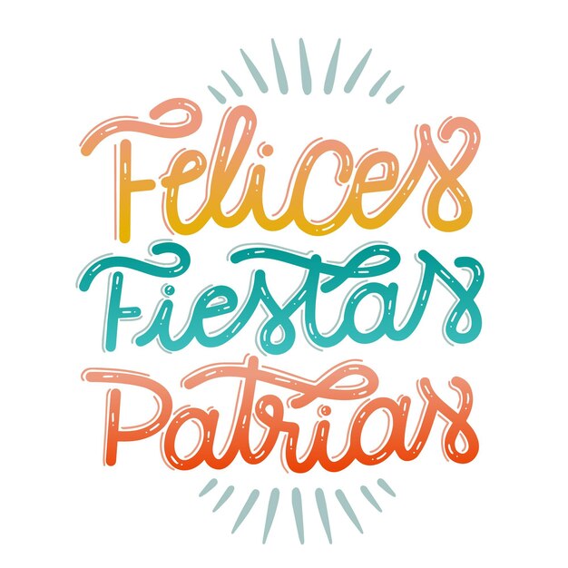 Felices fiestas patrias lettering